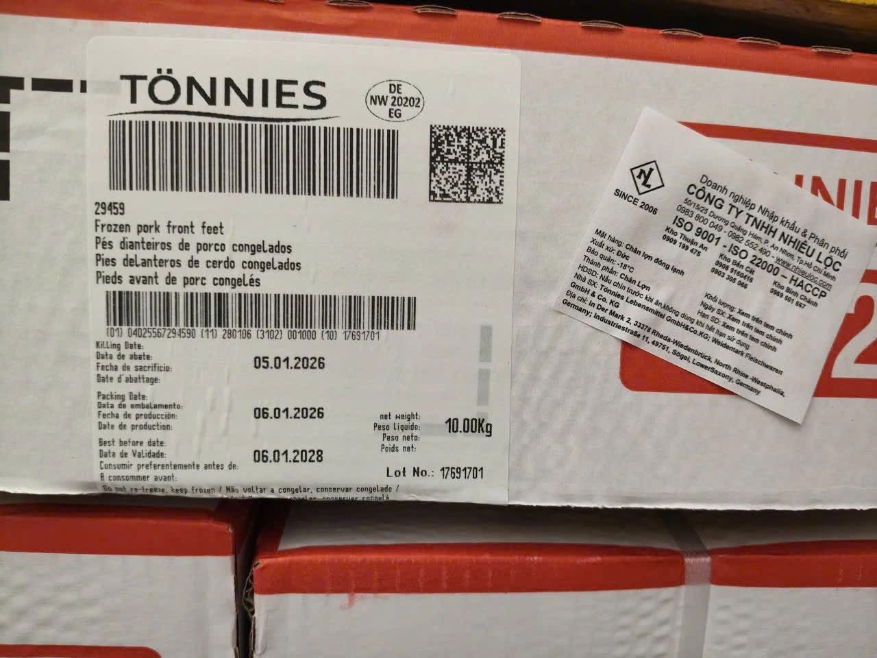 Dựng Trước Heo Tonnies Giá Sỉ Toàn Quốc