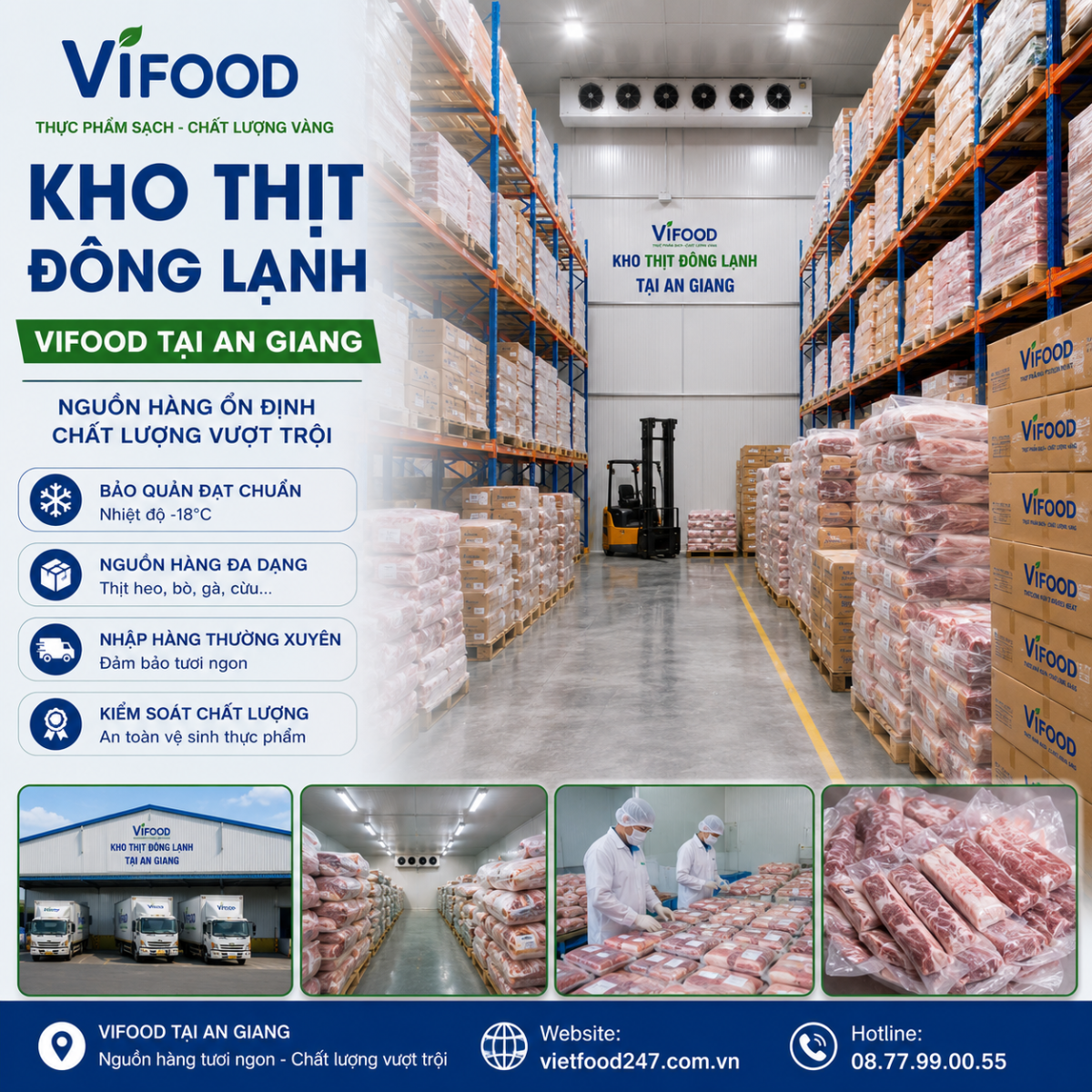 Thịt cốt lết heo đông lạnh tại An Giang