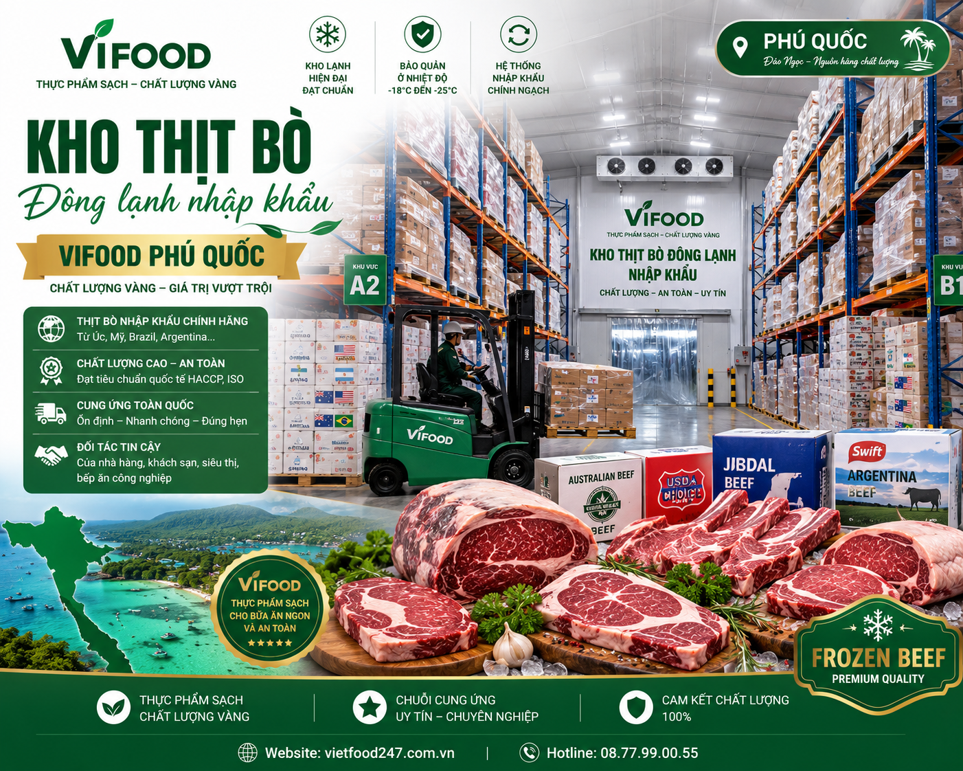 Địa chỉ cung cấp thịt bò đông lạnh giá sỉ uy tín tại Phú Quốc