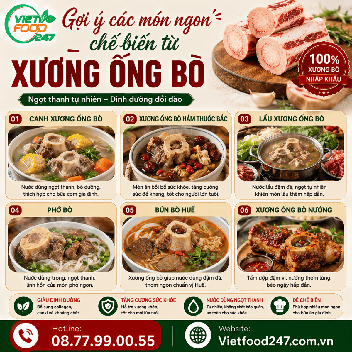 Các món ngon từ Xương Ống Bò Nhập Khẩu tại An Giang