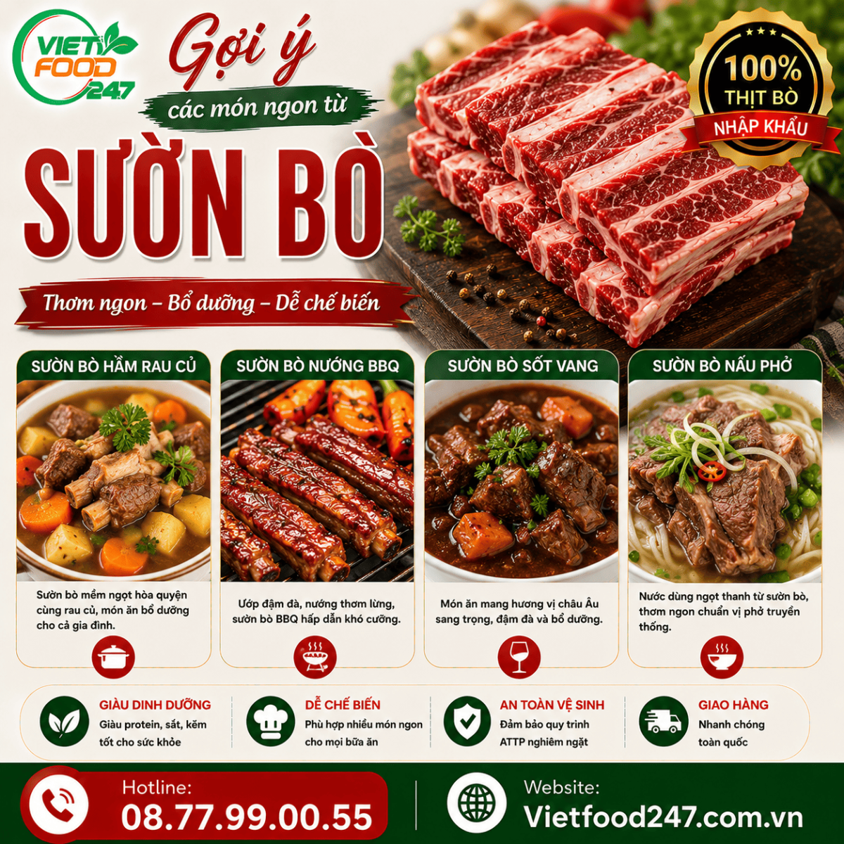 Các món ngon từ Sườn Bò Nhập Khẩu tại Tây Ninh