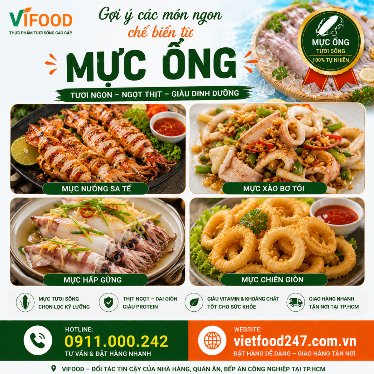 Các món ngon từ Mực Ống