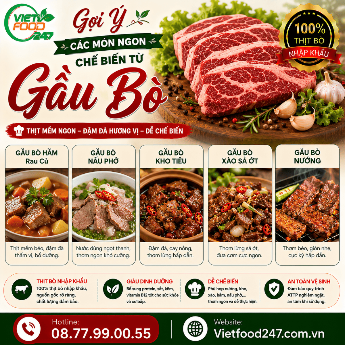 Các món ngon từ Gầu Bò Nhập Khẩu tại Thành phố Cần Thơ