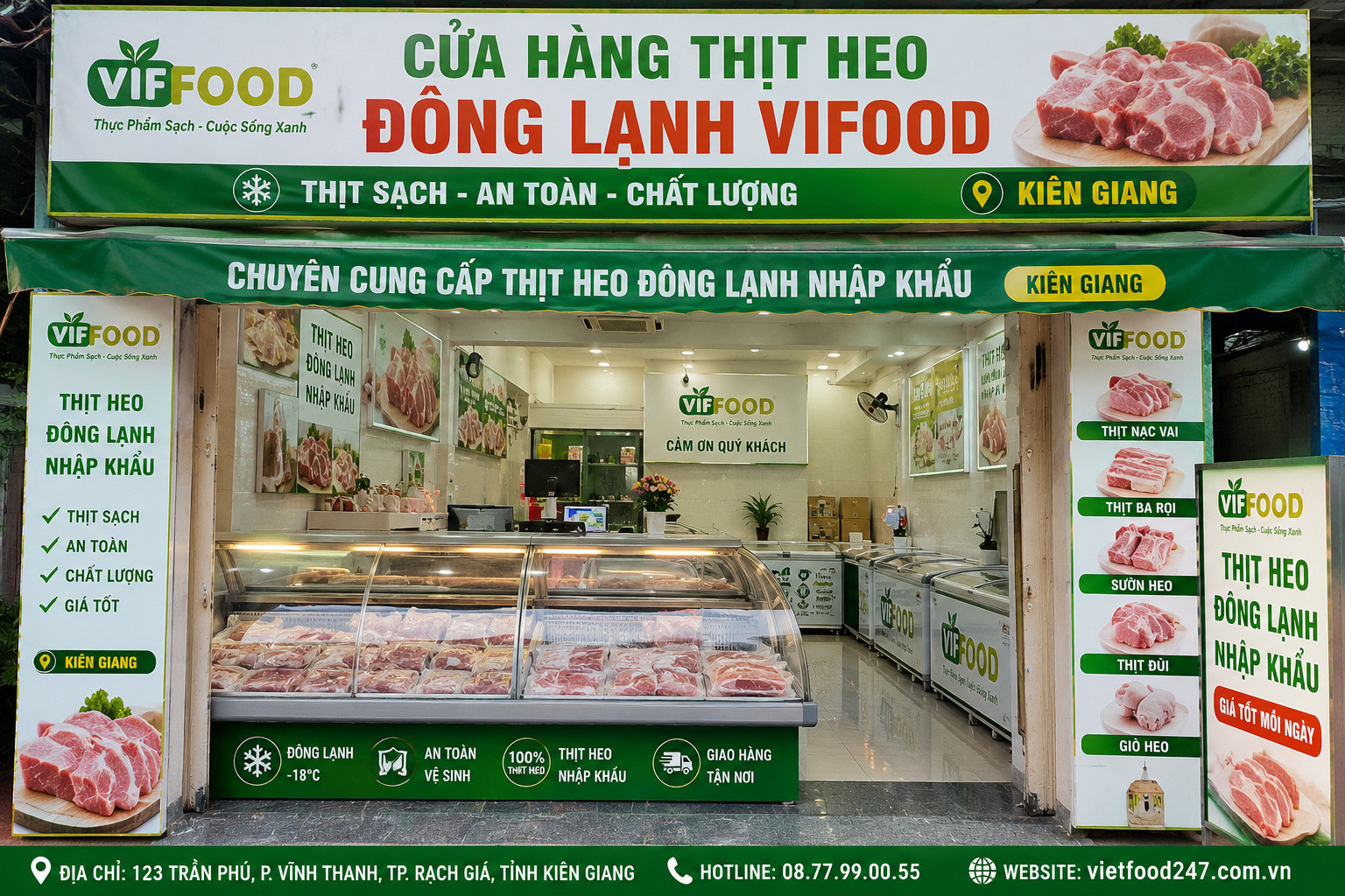 Thịt Heo Đông Lạnh Kiên Giang Giá Sỉ