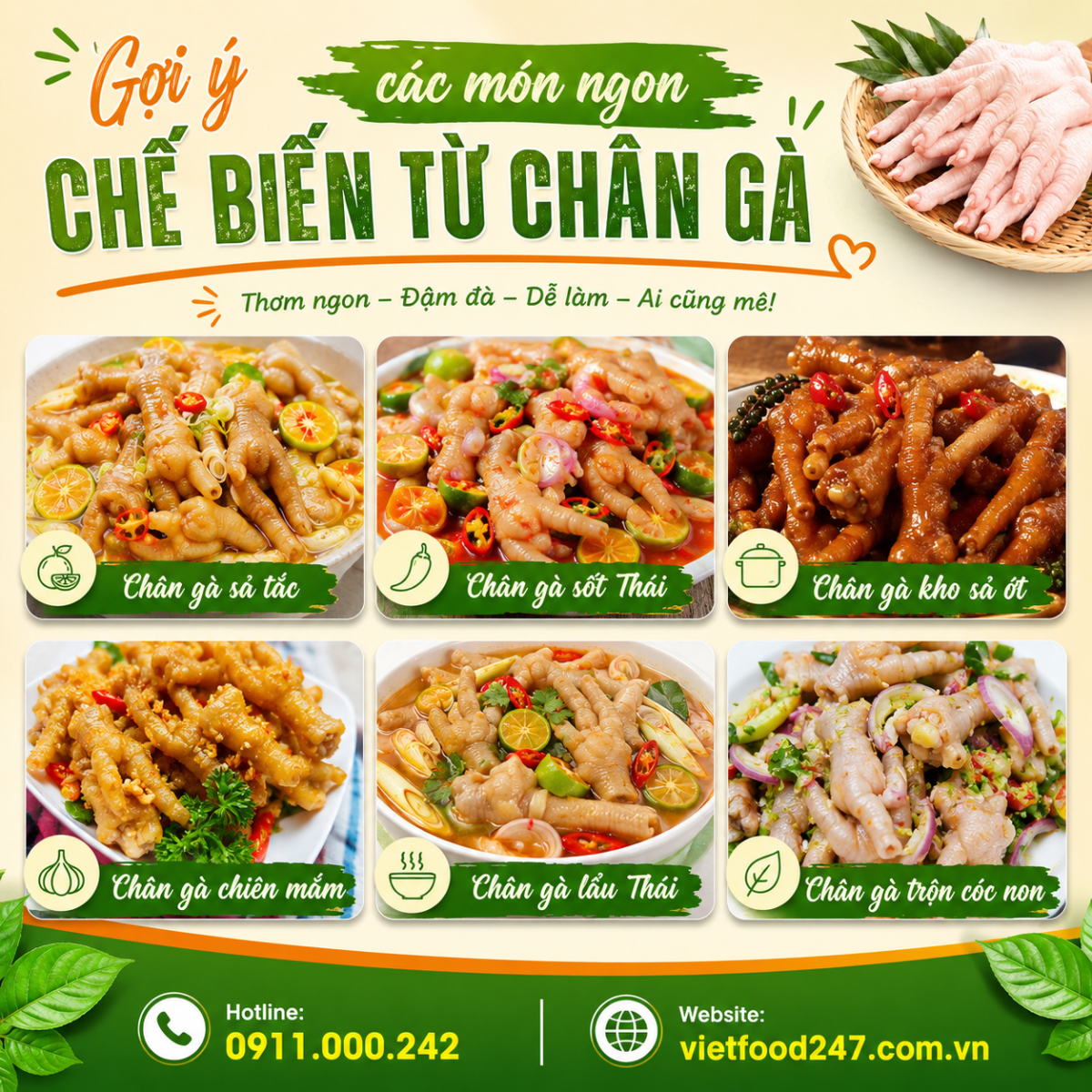 Các món ngon từ Chân Gà Đông Lạnh tại An Giang