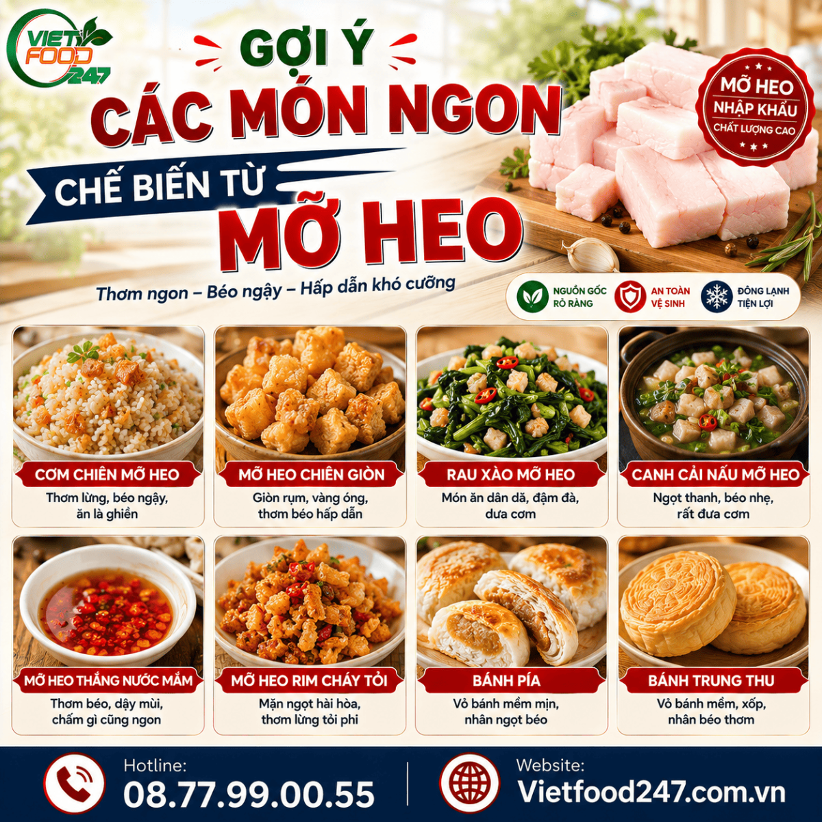 Mỡ Heo Đông Lạnh Nhập Khẩu tại Đồng Nai