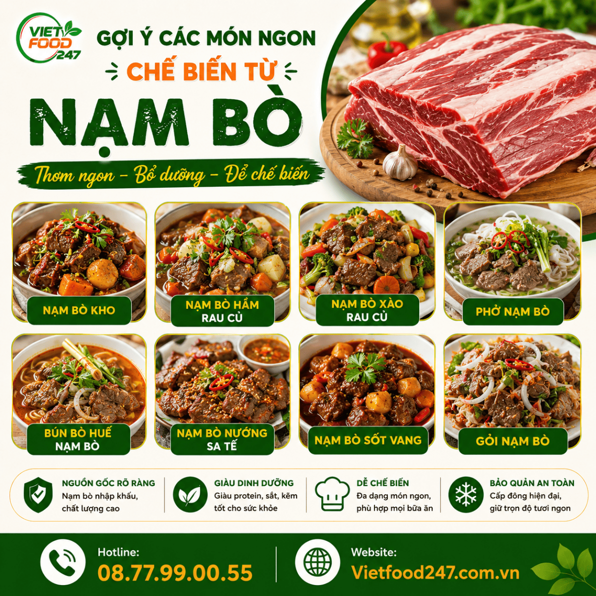 Các món ngon từ Nạm Bò Nhập Khẩu tại An Giang