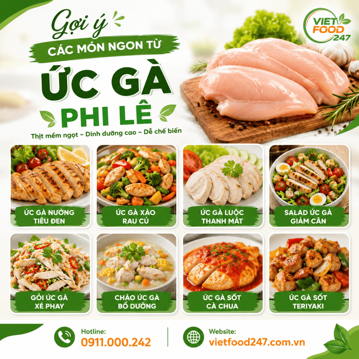 Các món ngon từ Ức Gà Phi Lê